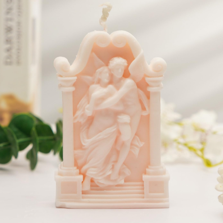 European-Style Relief Arch Angel Couple Art Candles